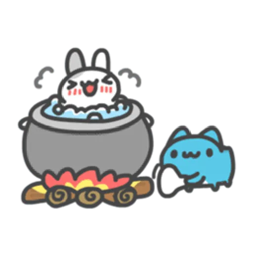 貓貓蟲咖波與兔兔-愛閃閃 - Sticker 3