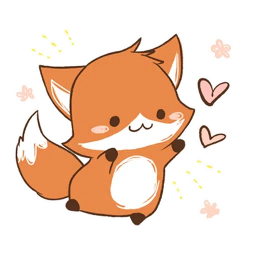 cute orange fox - Sticker 7