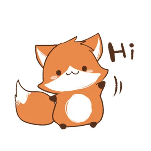 cute orange fox- Sticker