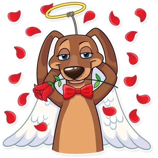 Cupid Dog- Sticker